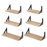Floating Wall Shelves Set 6 Paulownia Wood | HomeAndLiving