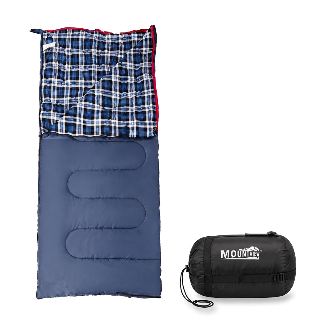 3-Season Sleeping Bag Camping Hiking Blue | HomeAndLiving - 2