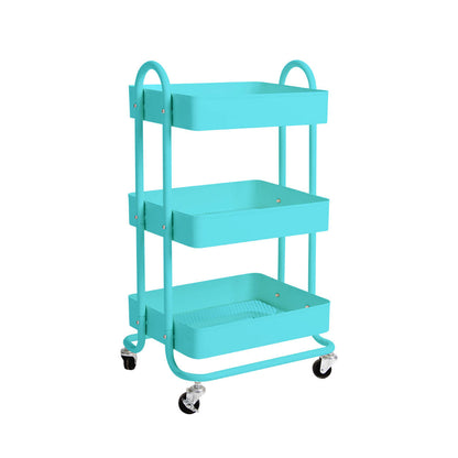3 Tiers Kitchen Trolley Cart Turquoise