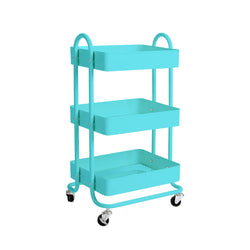 3 Tiers Kitchen Trolley Cart Turquoise