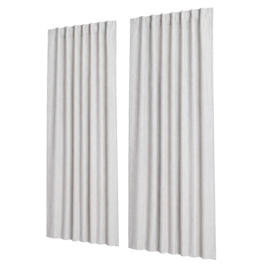 Marlow 100% Blackout Curtains Thermal Linen Look Blockout Drapes 2-Panel Bedroom