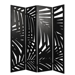 4 Panel Partition Room Divider Black