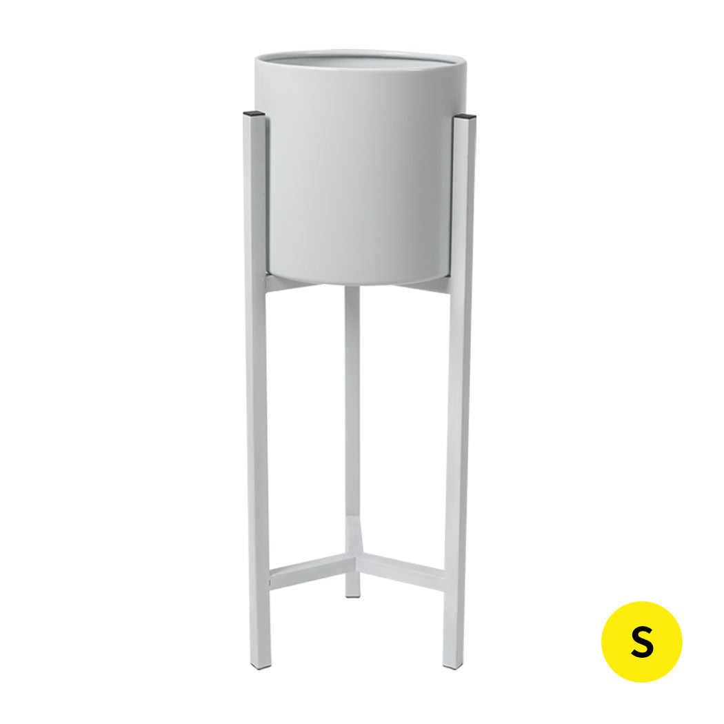 Plant Stand Garden Planter Metal White Small