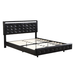 Ergonomic Floating Bed Frame Queen with Headboard LED Lights Mattress