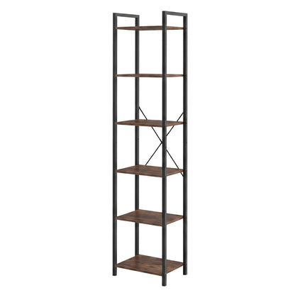 Levede 6 Tier Bookshelf Tall Bookcase Storage Shelf Display Rack Living Room
