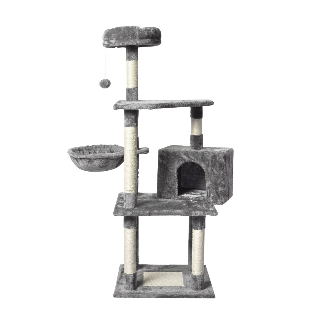 Cat Tree Scratching Post Grey 48x40x130cm