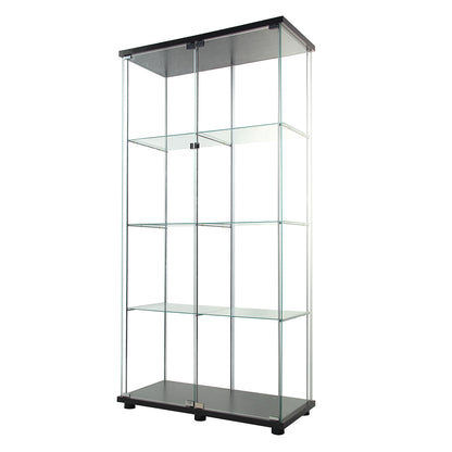 Cozy 164cm Glass Display Cabinet 2 Doors  Wood Finish Classic