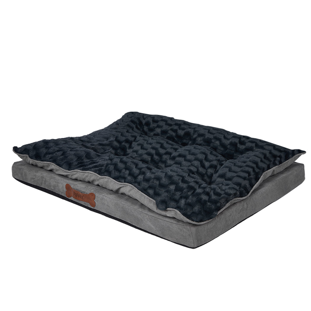 Dog Calming Bed Sleeping Kennel Soft Plush Comfy Memory Foam Mattress Dark Grey