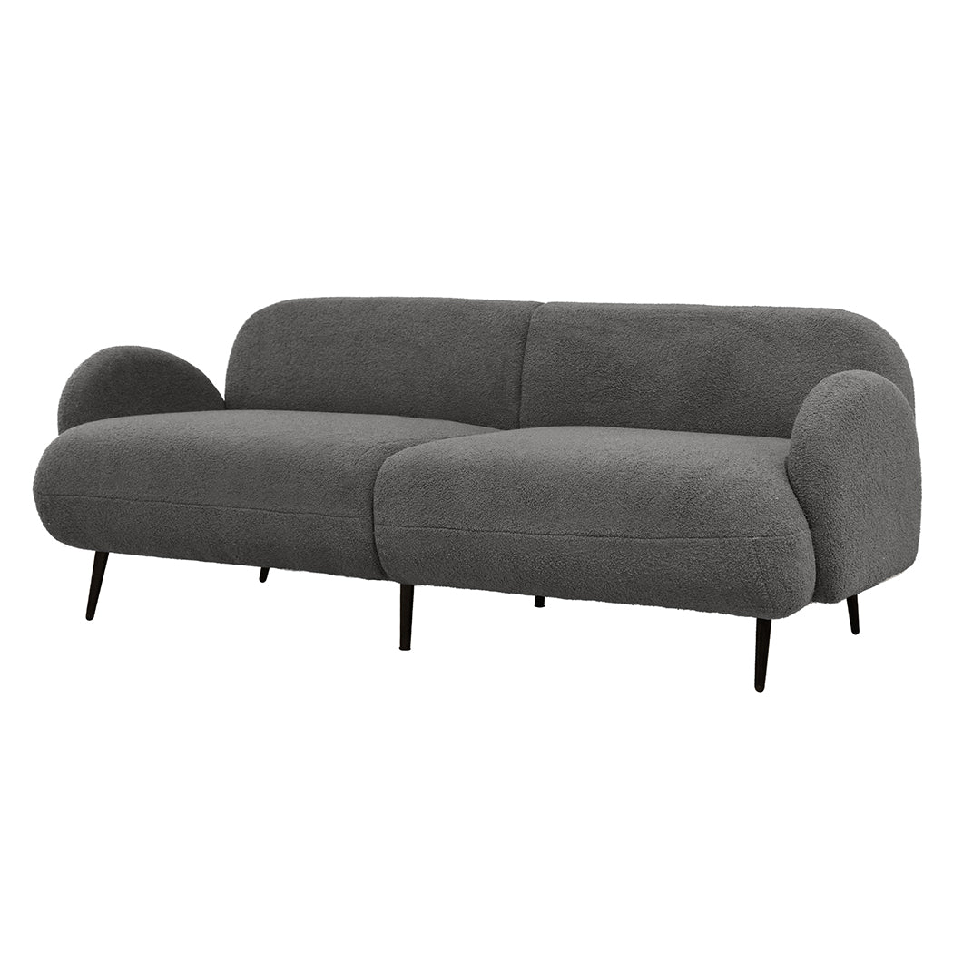 Modern Cloud Sofa 3 Seater Sherpa Fleece Beige  Space-Saving Design