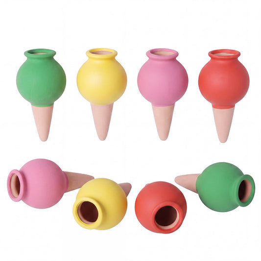 Toque 8 Pcs Self Watering Terracotta Garden Plant Spikes Drip Irrigation System