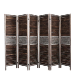 Room Divider 6 Panel Folding Brown