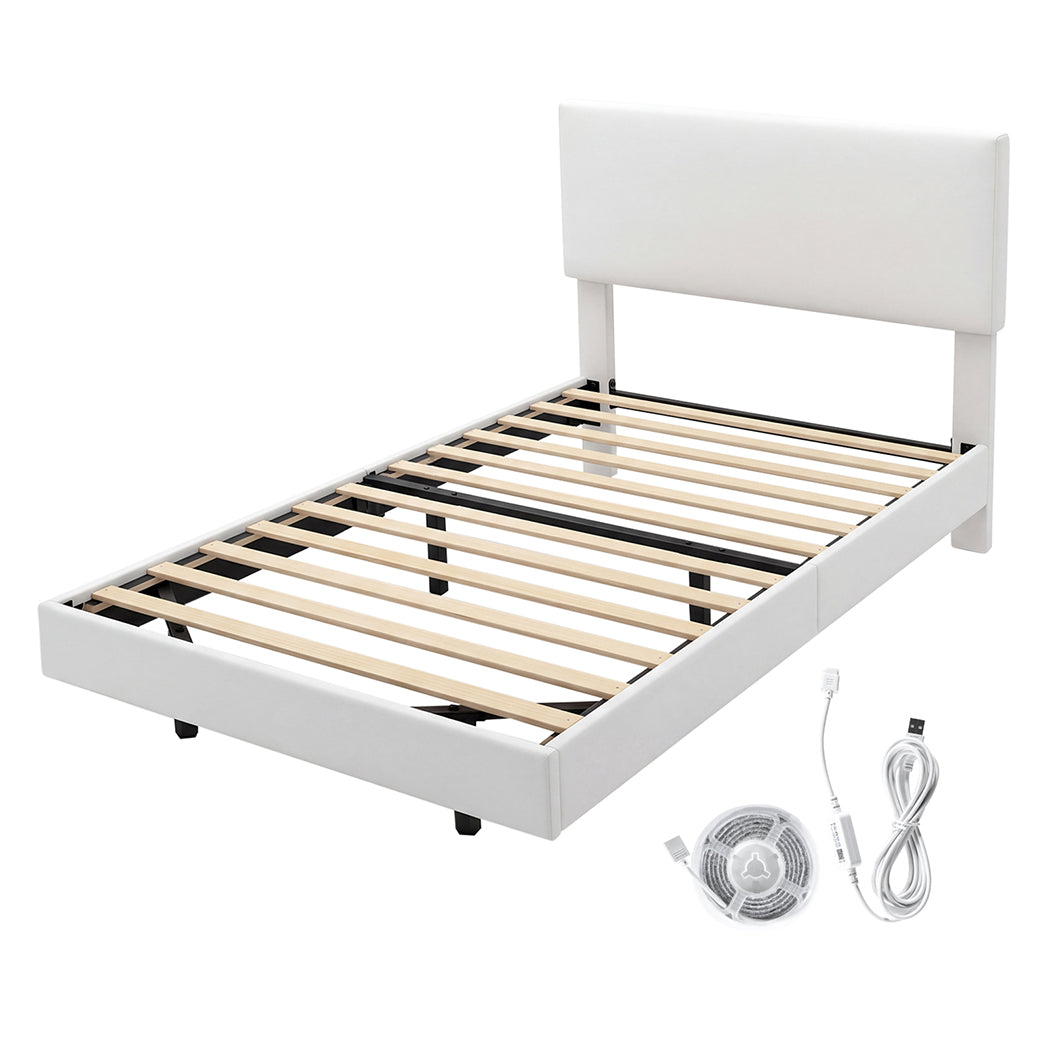 Floating Bed Frame With LED Light 196x96x96cm