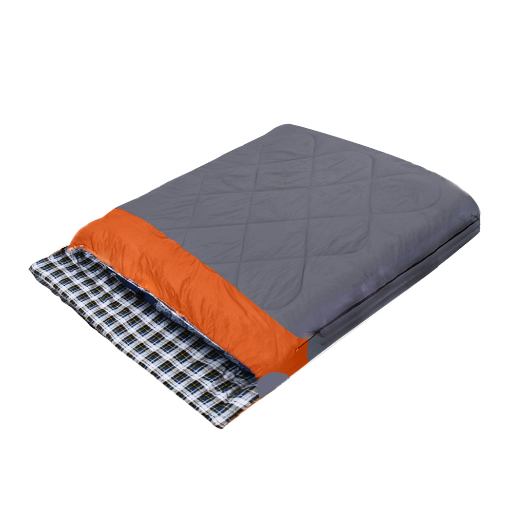 Double Sleeping Bag Outdoor Grey 25x40cm