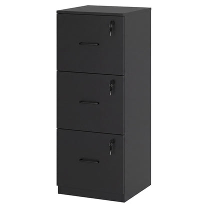 Levede File Cabinet 3 Lockable Drawers Modern Document Organiser Home Office