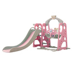 Kids Slide Swing Basketball Ring Pink