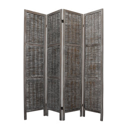 4 Panels Partition Room Divider Grey