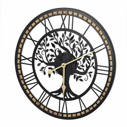 Vintage Tree Wall Clock Black 40x40x2.1cm
