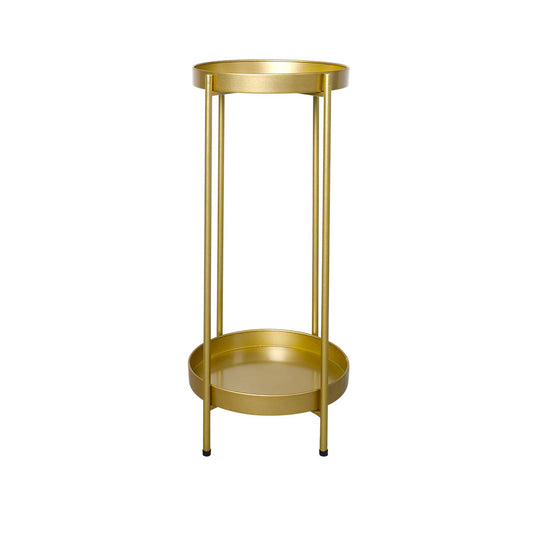 2 Tier Plant Stand Outdoor Indoor Gold Large