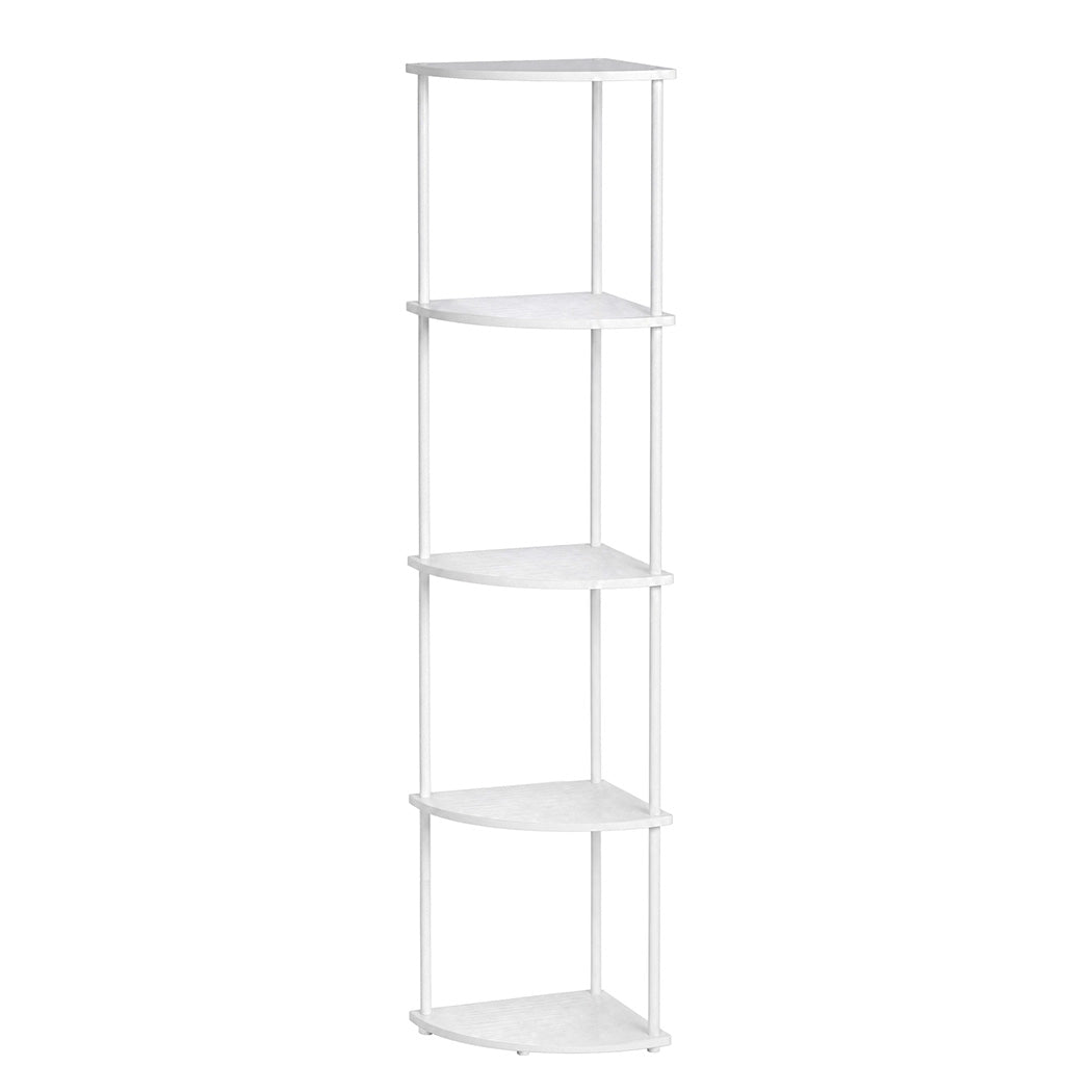 Corner Bookshelf Adjustable White 37.5x27.5x138cm