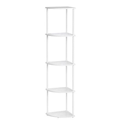 Corner Bookshelf Adjustable White 37.5x27.5x138cm