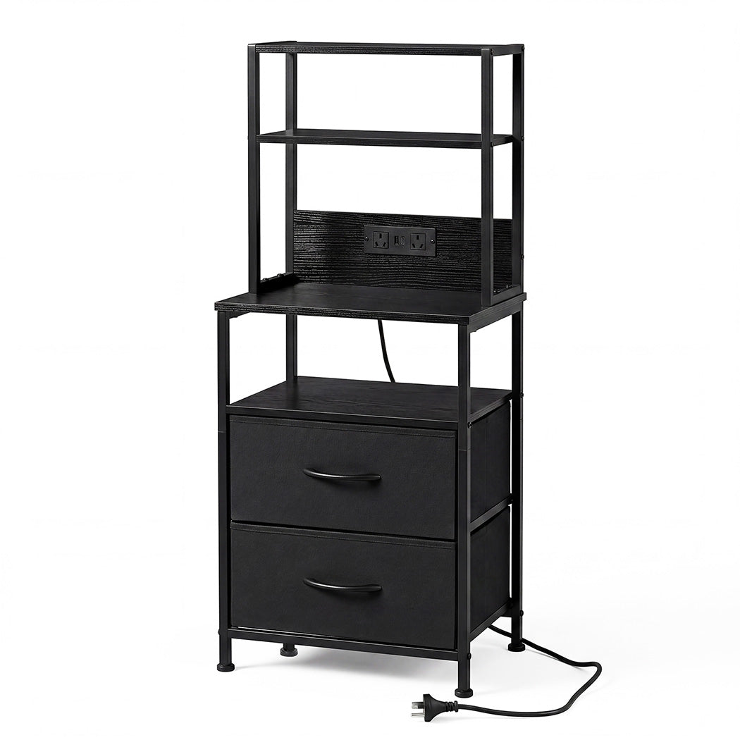 Bedside Table With Charging Station 41x30x100cm