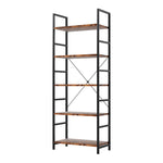 Compact 5-Tier Industrial Bookshelf Bookcase 157.5cm  Sleek Modern