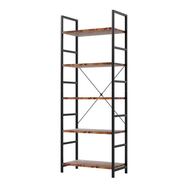  Compact 5-Tier Industrial Bookshelf Bookcase 157.5cm  Sleek Modern