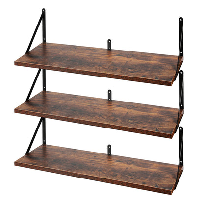 Levede Floating Shelves 3 Pcs Wall Mounted Rustic Storage Display Rack Bedroom