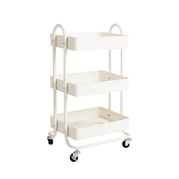  3 Tiers Kitchen Trolley Cart White