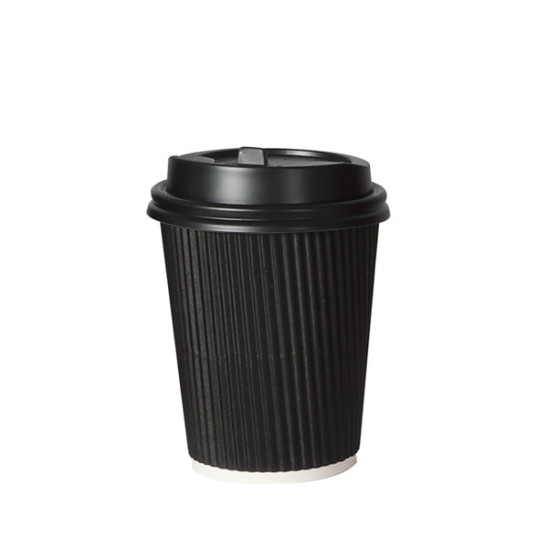  Disposable Coffee Cups 16oz 50pcs Takeaway Black