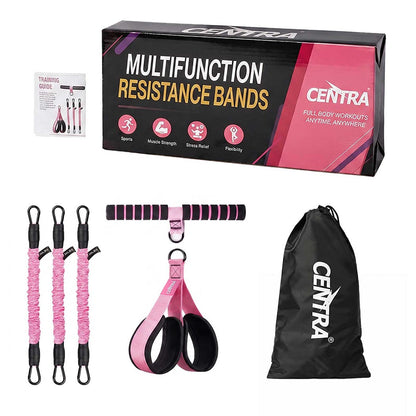 Resistance Bands Set Adjustable Pink 3x30cm