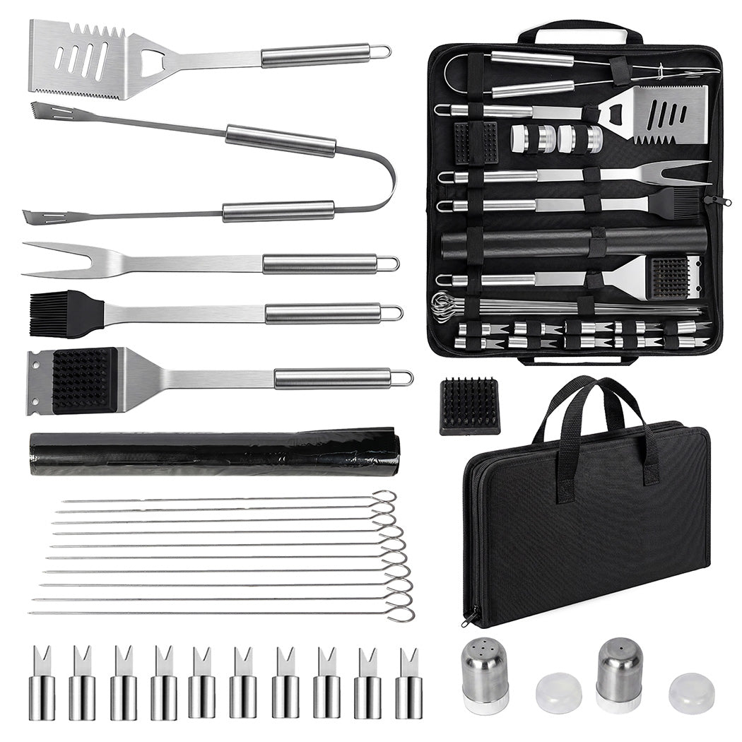 Moyasu 29Pcs BBQ Tool Set Stainless Steel Grill Cook Barbecue Grill Utensils Kit