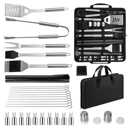 Moyasu 29Pcs BBQ Tool Set Stainless Steel Grill Cook Barbecue Grill Utensils Kit
