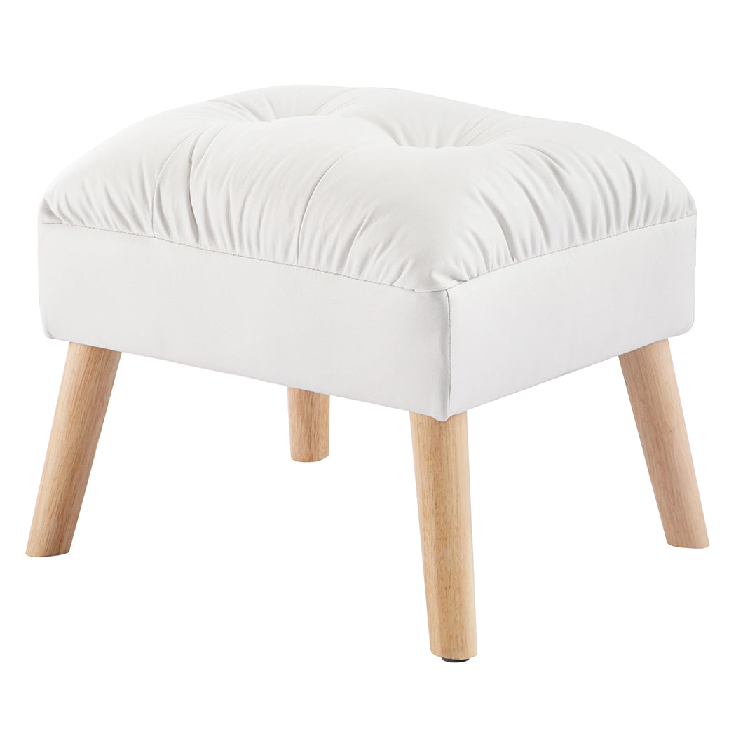 Accent Ottoman Leather Footstool 46x36x40cm