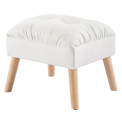 Accent Ottoman Leather Footstool 46x36x40cm