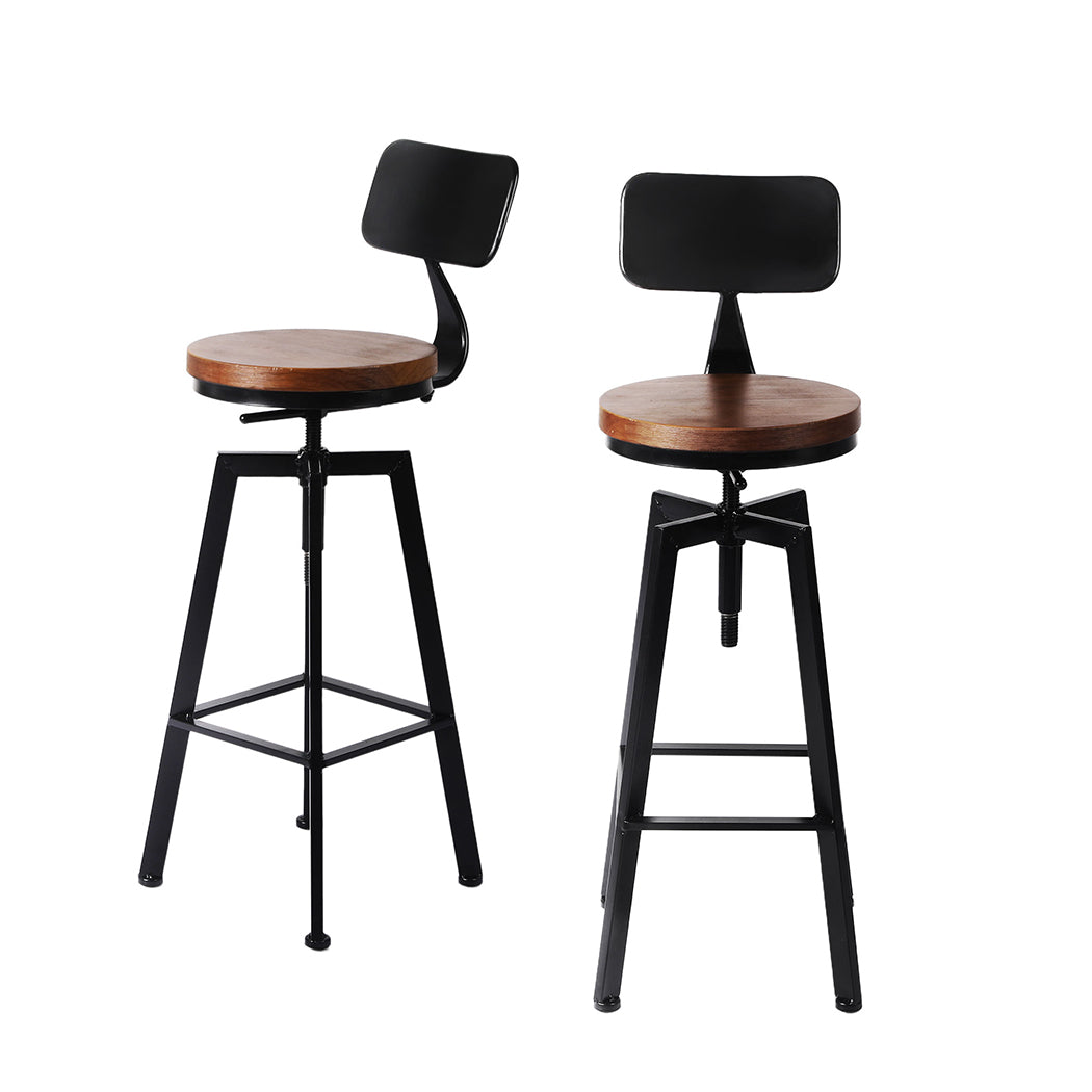 Compact 4x Bar Stool Kitchen Wooden Metal  Foldable Function