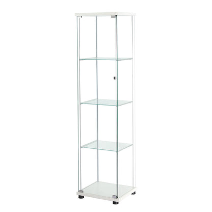 Functional Display Cabinet Tempered Glass White  Comfortable Design