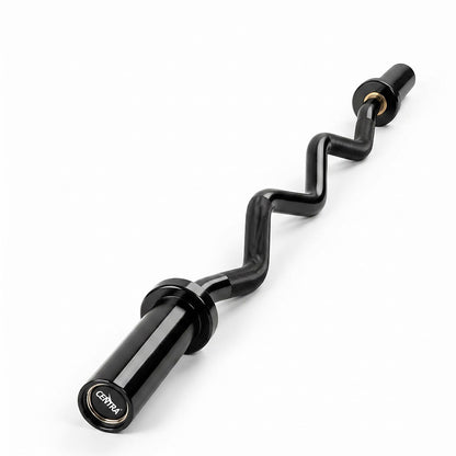 Centra Olympic Barbell Ez Curl Bar W Bar 810lbs Alloy Steel Black