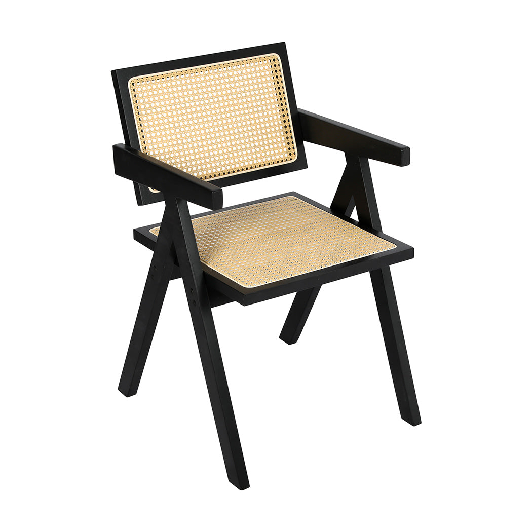Premium 1x Black Wicker Armchair Dining Chair  Easy Assembly