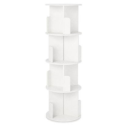 Rotating Bookshelf Corner 4 Tier White