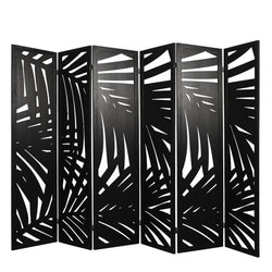 6 Panel Partition Room Divider Black