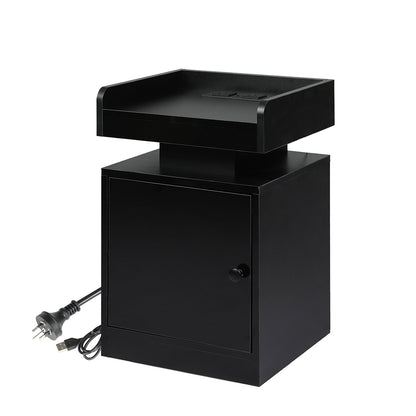 Black bedside table 34x33x33cm, side view
