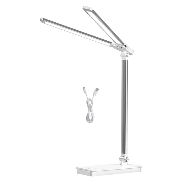  Luxury Double Head Desk Lamp LED Light Eye Caring USB  Comfortable