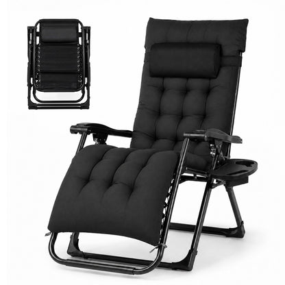 Zero Gravity Lounge Chair Black 175x51x110cm