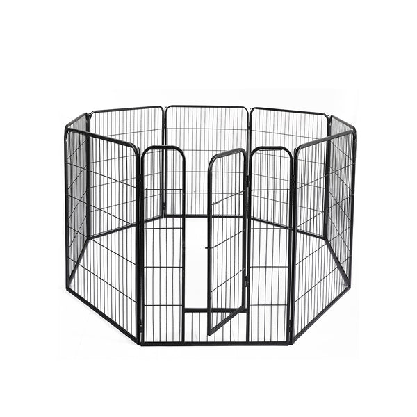  8 Panel Pet Dog Playpen Puppy Exercise Black 24 inch