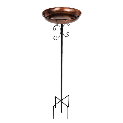 Metal Bird Bath Feeder Freestanding 100cm | HomeAndLiving - 2