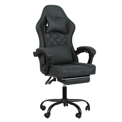 High Back Office Chair Grey Fabric 60x60x124cm
