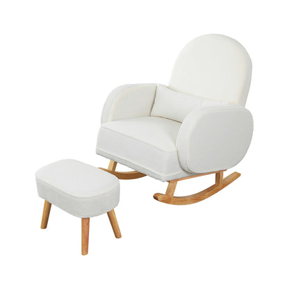 Stylish Fleece Rocking Chair with footstool  Soft Cushion Classic