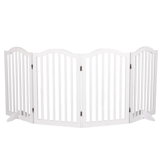Wooden Pet Gate Dog Fence Safety White