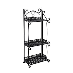 Plant Stand 3 Tiers Outdoor Indoor Black